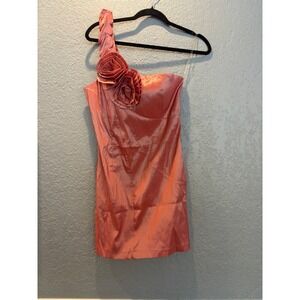 Poetry Clothing Dress One Shoulder Peach Floral Holiday, Party, Cocktail